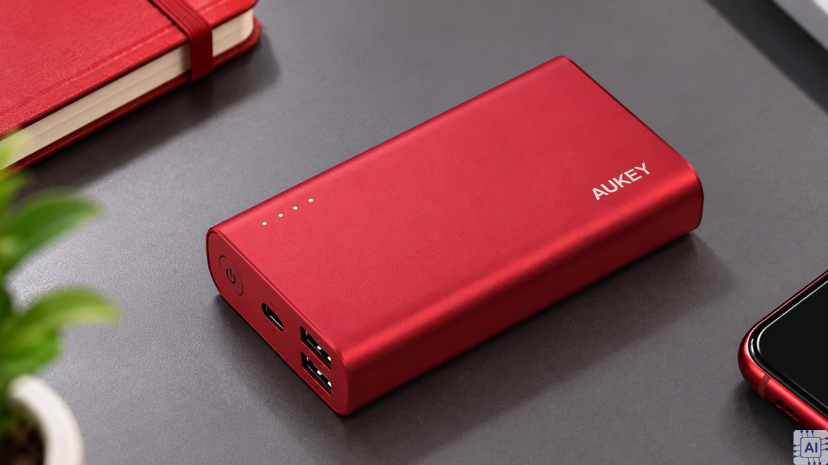 Sạc dự phòng màu đỏ Aukey QC 3.0 & PD 18W 10.000mAh XD-12