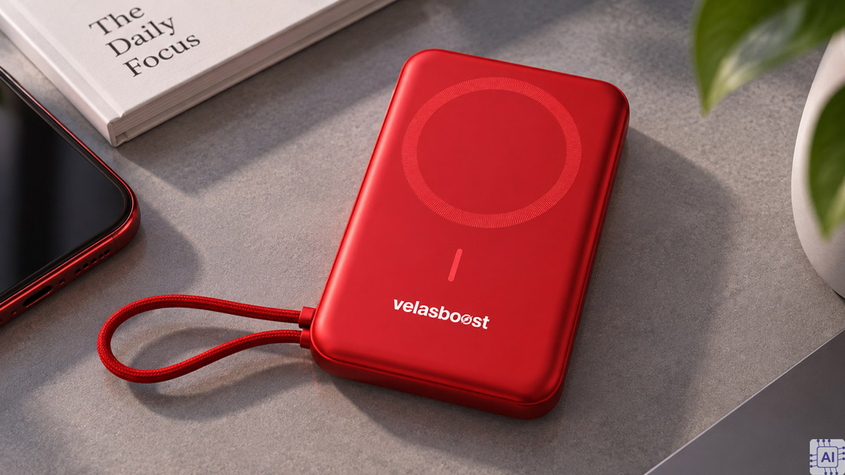 Sạc dự phòng màu đỏ Velasboost 1MAG V2 10.000mAh
