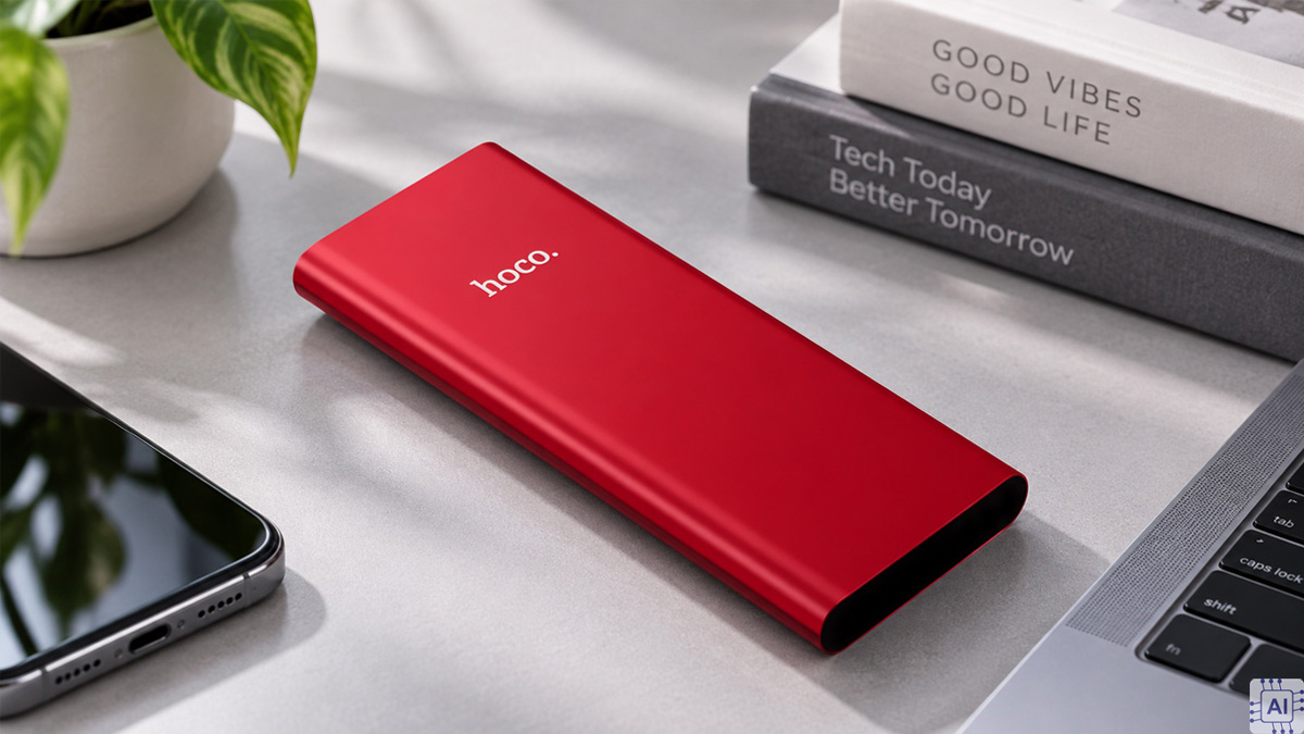 Sạc dự phòng màu đỏ Hoco B16 Metal 10.000mAh