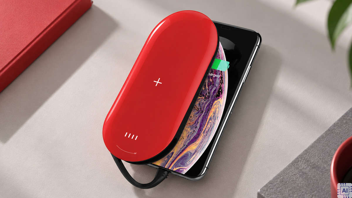 Sạc dự phòng màu đỏ Mipow Power Cube X2 5.000mAh