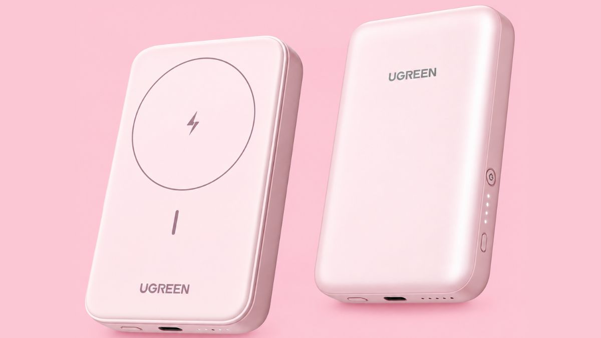 Pin sạc dự phòng Ugreen không dây màu hồng Magnetic PB561 10000mAh 20W