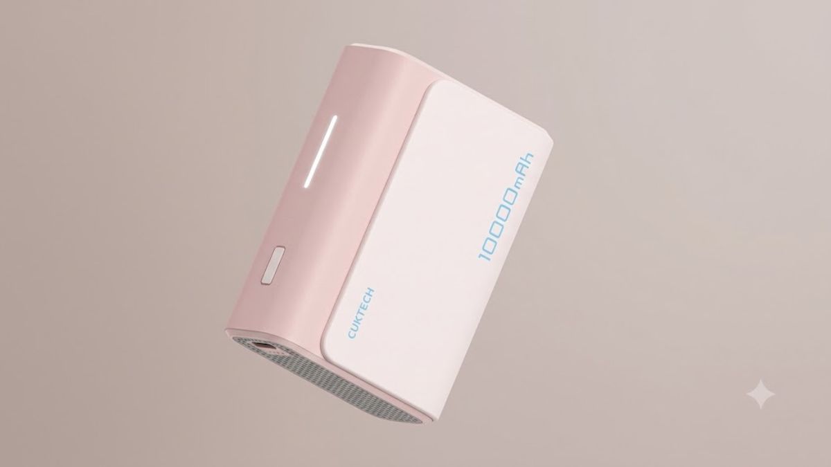 Pin sạc dự phòng màu hồng Cuktech PB100 1C1A 10000mAh 30W