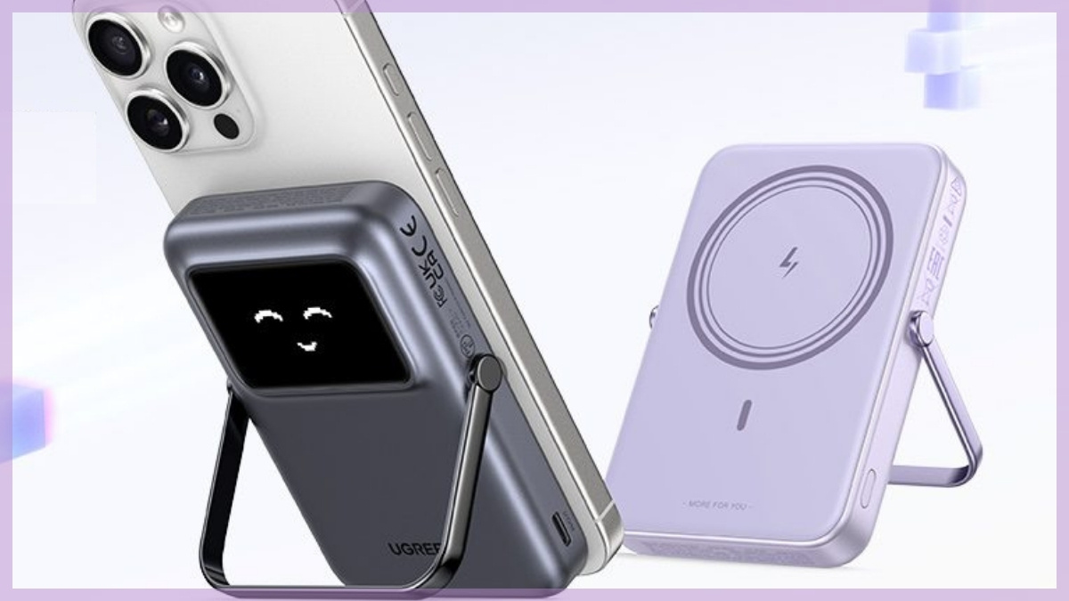 Pin sạc dự phòng không dây màu tím Ugreen Uno PB572 10000mAh 20W