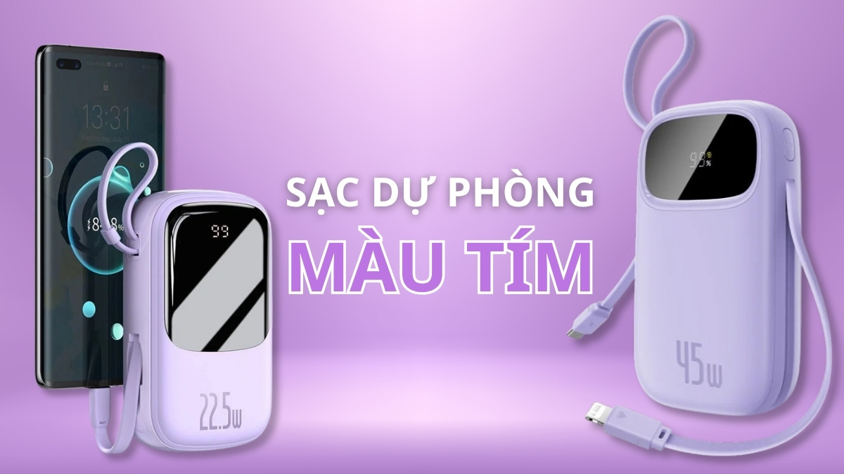 TOP 15+ Sạc dự phòng màu tím tiện dụng, được đánh giá tốt