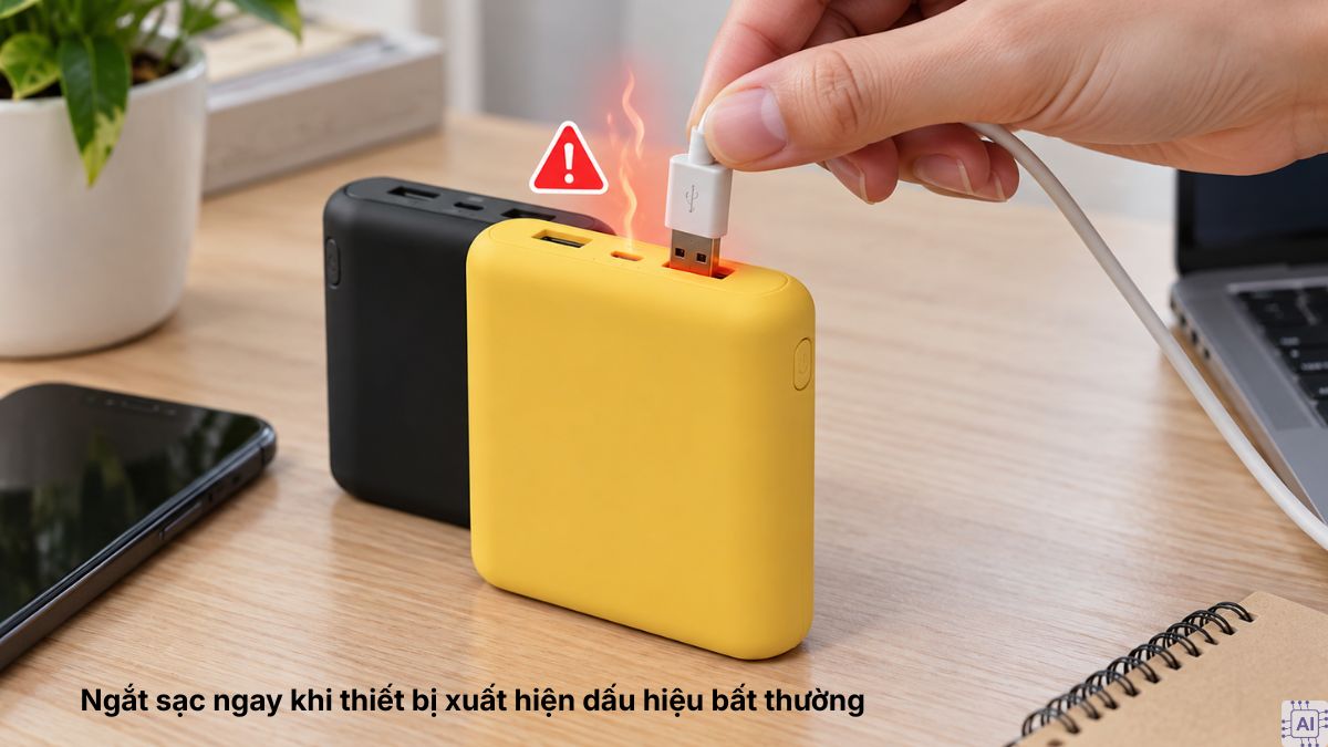 Hướng dẫn sử dụng và bảo quản sạc dự phòng an toàn - bước 3