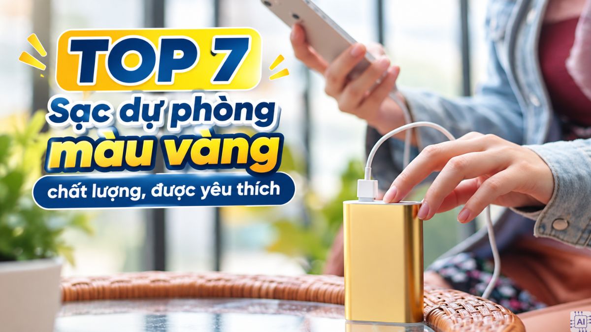 TOP 7 Sạc dự phòng màu vàng chất lượng, được yêu thích