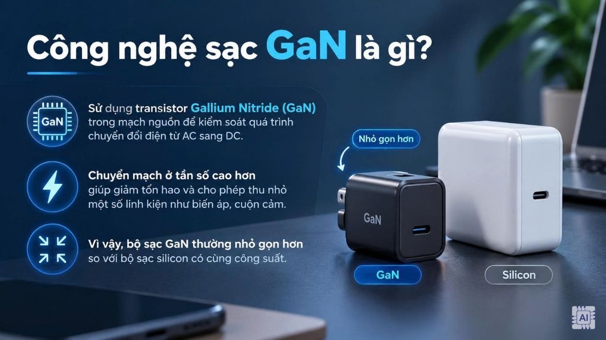 Công nghệ sạc GaN với nhiều tính năng nổi bật