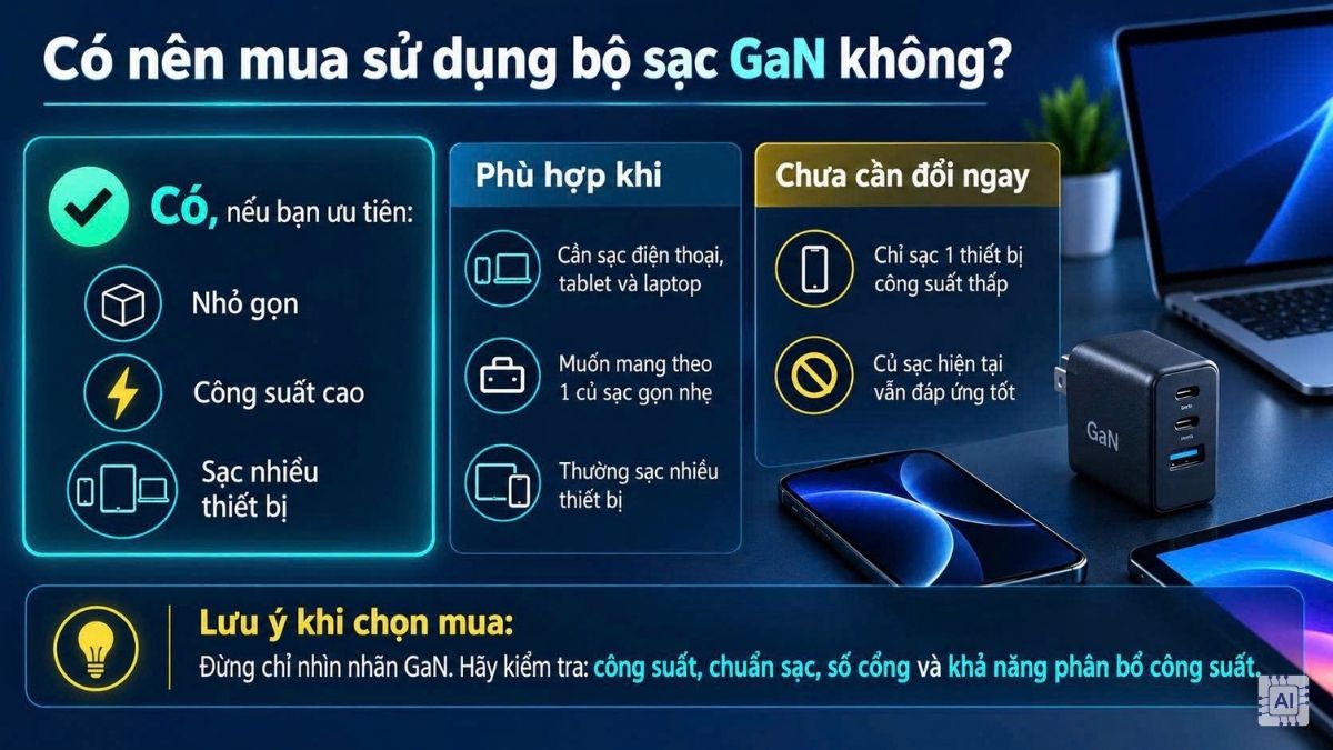 Có nên mua sử dụng bộ sạc GaN 