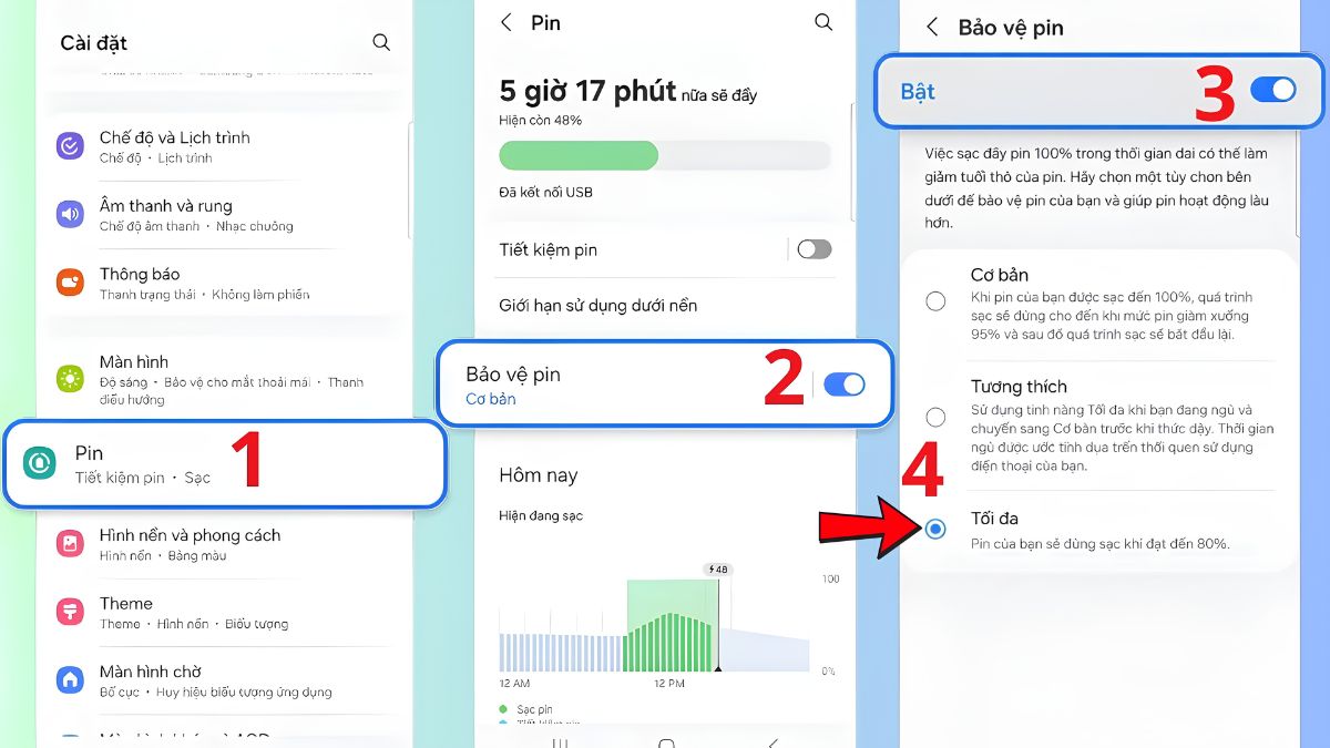 Cài đặt tính năng sạc pin tối ưu hóa trên Android