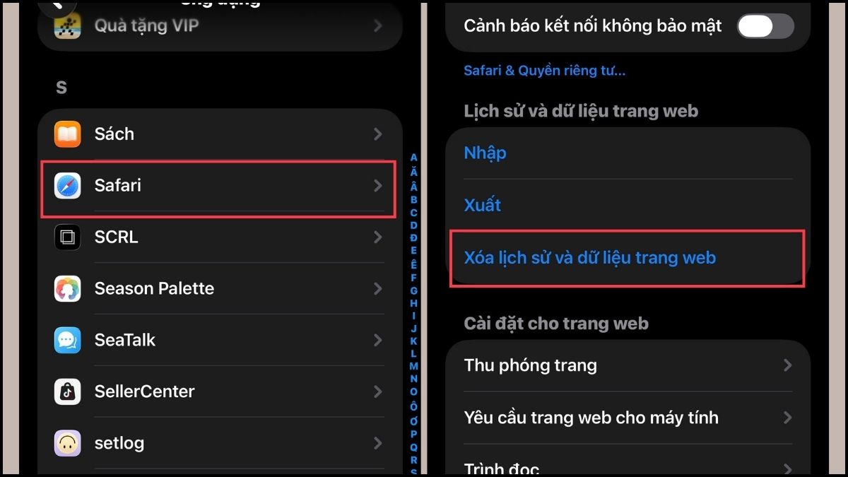 Khắc phục Safari bị lỗi bằng cách xóa lịch sử, dữ liệu trang web - bước 2