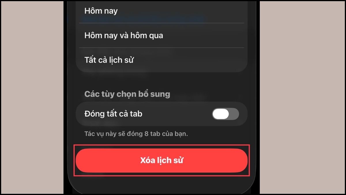 Khắc phục Safari bị lỗi bằng cách xóa lịch sử, dữ liệu trang web - bước 3
