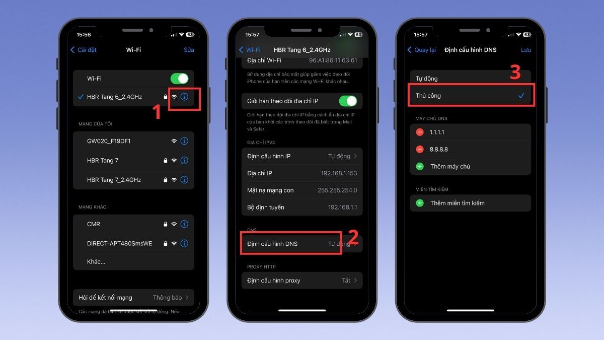 Sửa Safari không mở được trang vì không có kết nối máy chủ bằng cách thay đổi DNS Google hoặc Cloudflare