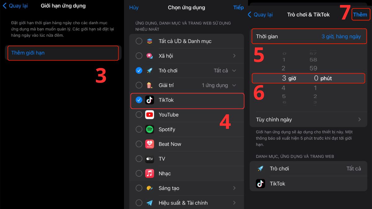 Giới hạn thời gian sử dụng ứng dụng (App Limits) - bước 2