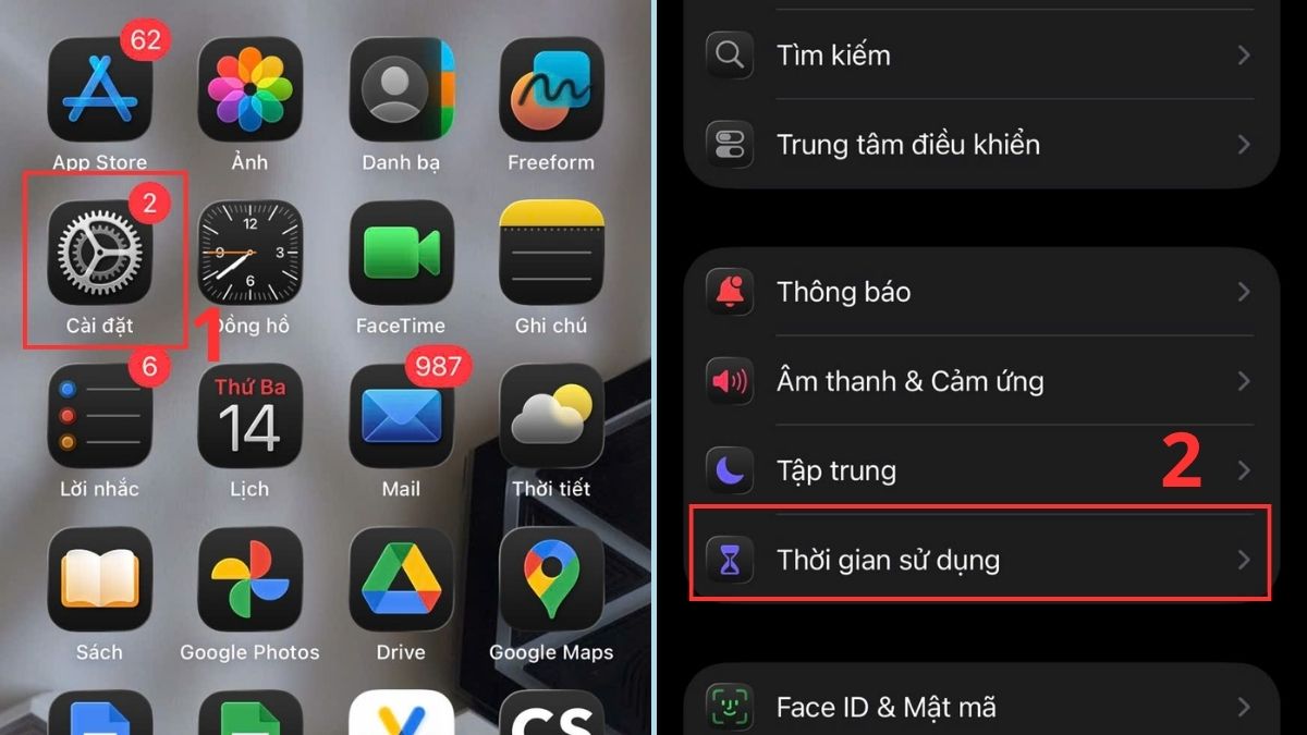 Cách cài đặt Screen Time trên iPhone/iPad - bước 1
