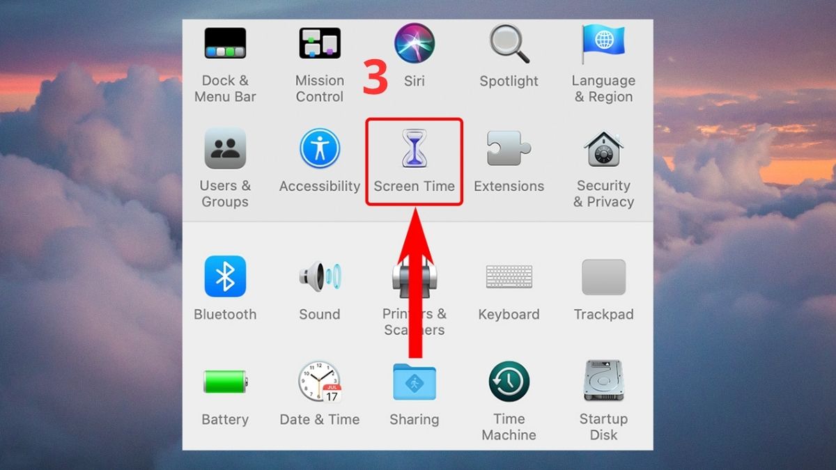Cách cài đặt Screen Time trên Macbook - bước 2