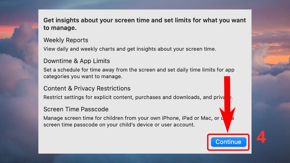 Cách cài đặt Screen Time trên Macbook - bước 3