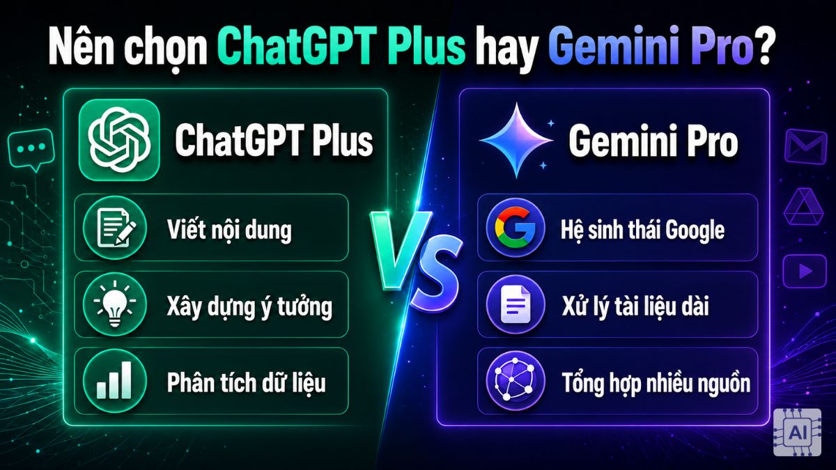 Cân nhắc chọn ChatGPT Plus hay Gemini Pro phù hợp