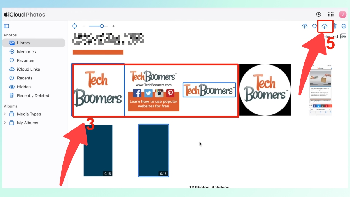 Cách tải và chia sẻ ảnh với bạn bè - bước 3