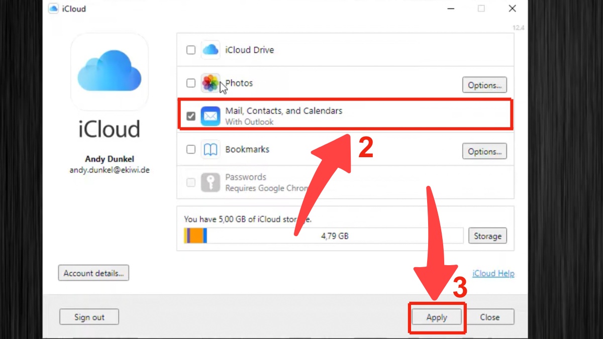 Đồng bộ mail, danh bạ, lịch và lời nhắc trên tất cả các thiết bị - bước 2