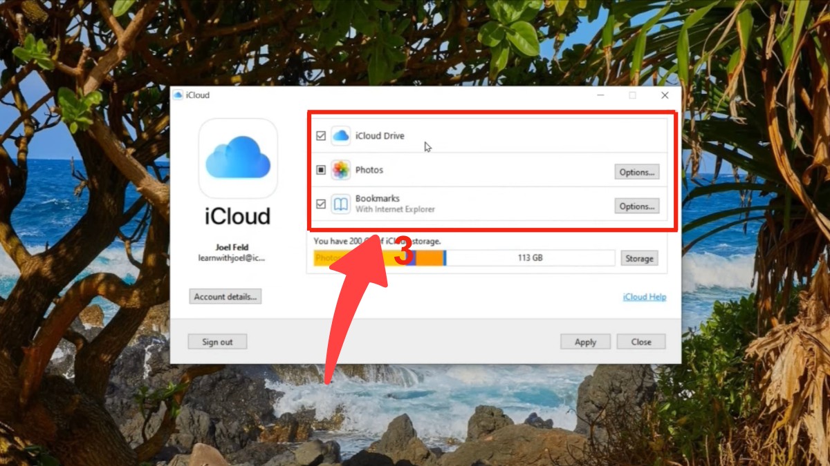 Quản lý iCloud và thông tin tài khoản - bước 3