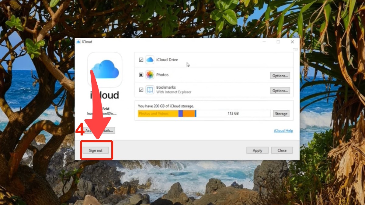 Quản lý iCloud và thông tin tài khoản - bước 4
