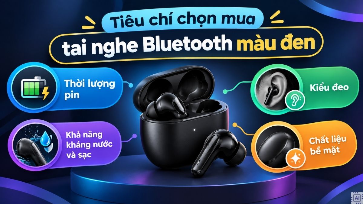 Tiêu chí chọn mua tai nghe Bluetooth màu đen chất lượng