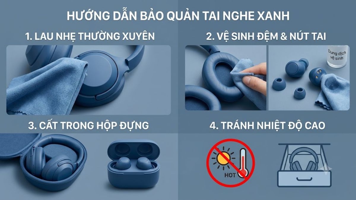 Cách vệ sinh và bảo quản tai nghe tránh ố màu