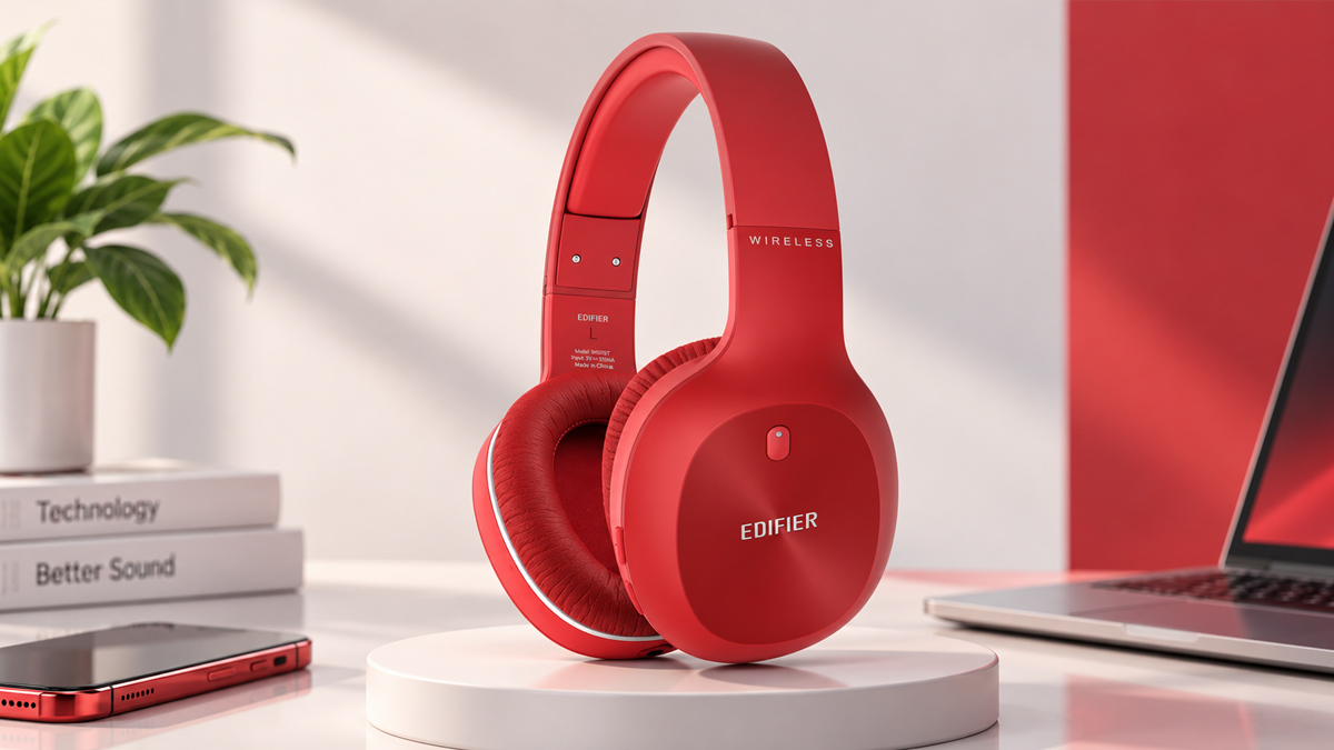 Tai nghe Bluetooth không dây màu đỏ chụp tai Edifier W800BT Plus