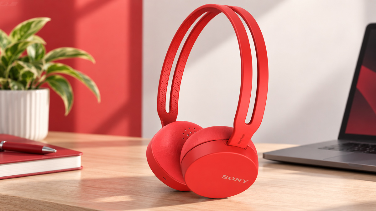 Tai nghe Bluetooth không dây màu đỏ chụp tai Sony WH-CH400 