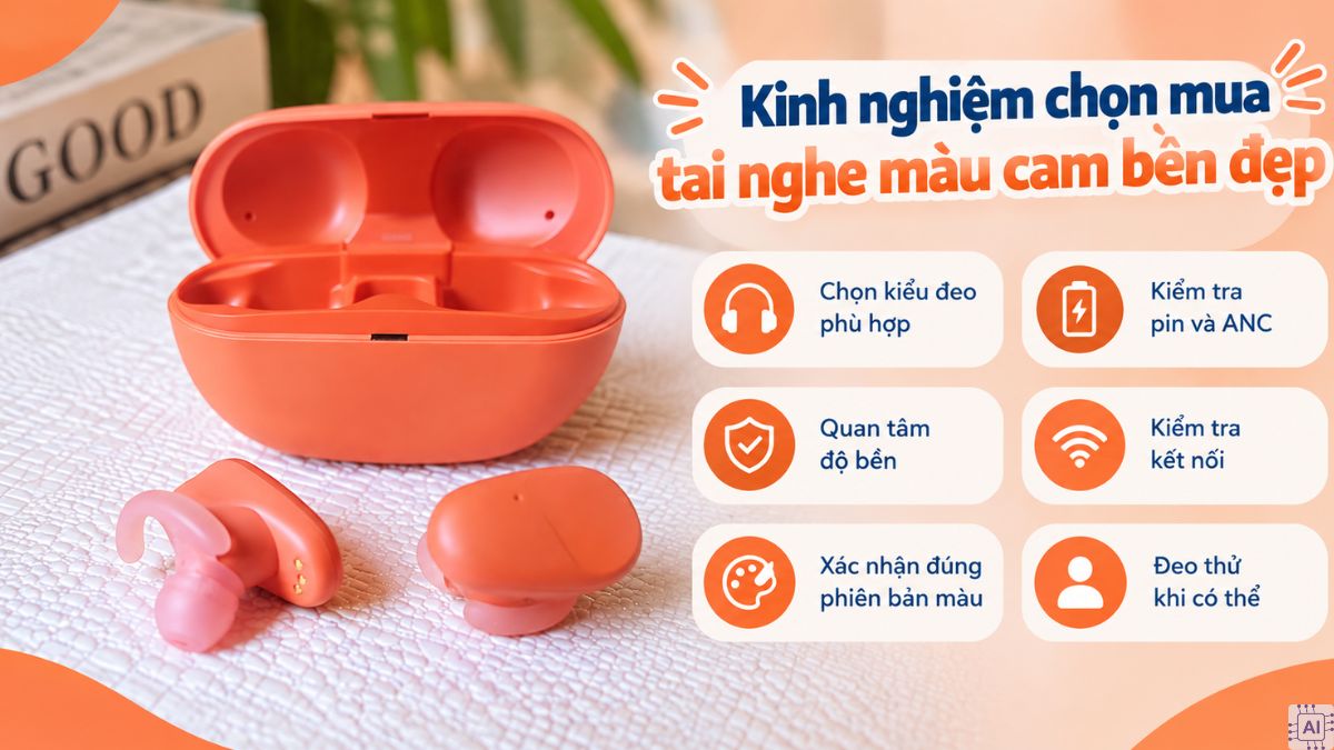Kinh nghiệm chọn mua tai nghe màu cam bền đẹp
