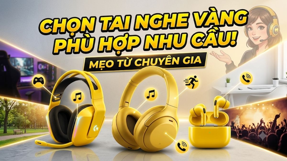 Kinh nghiệm chọn tai nghe màu vàng phù hợp với nhu cầu