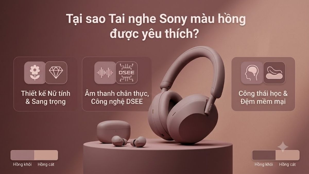 Lý do tai nghe Sony màu hồng lại được yêu thích