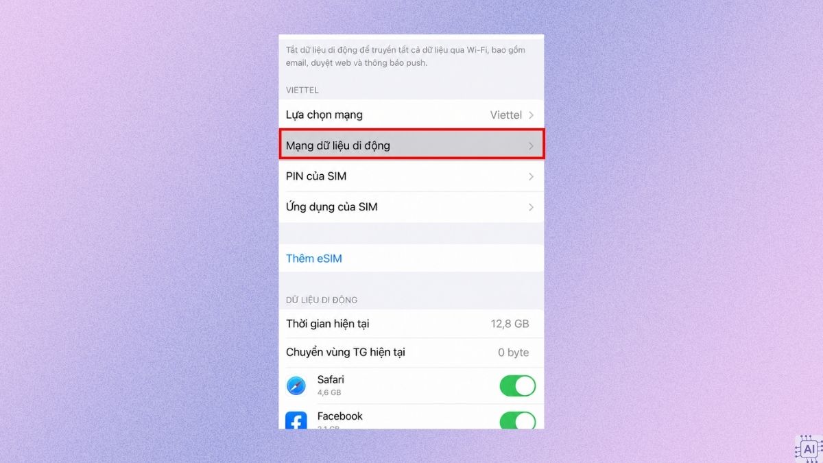  Khắc phục lỗi bật dữ liệu nhưng không vào được mạng iPhone bằng cách thiết lập cấu hình APN - bước 2