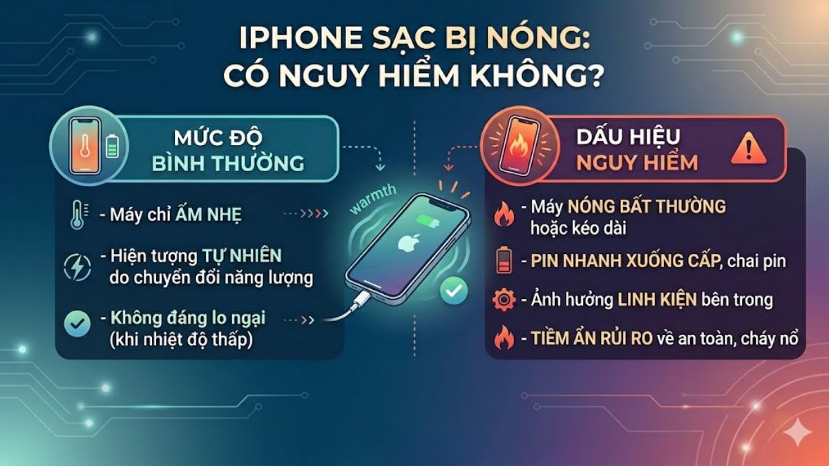 iPhone sạc bị nóng khi sạc có nguy hiểm 