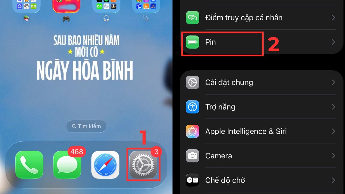 Khắc phục lỗi sạc pin iPhone bị nóng bằng cách kiểm tra tình trạng pin - bước 1