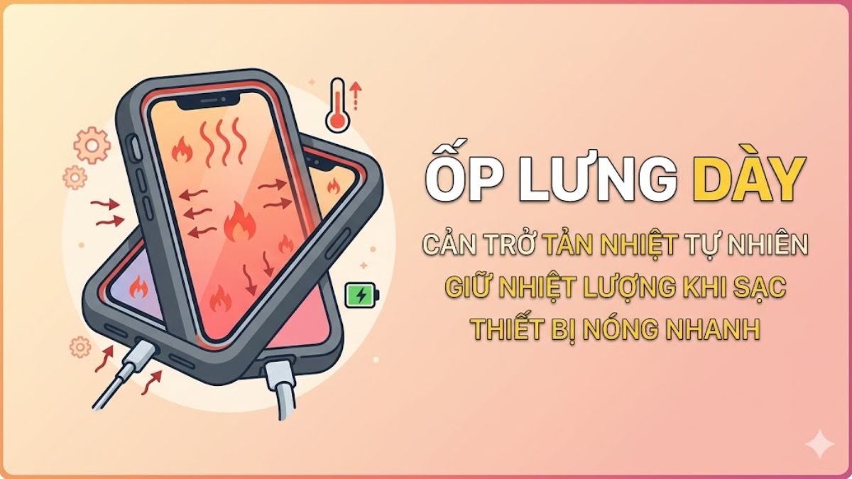 Dùng ốp lưng quá dày khiến sạc pin iPhone bị nóng