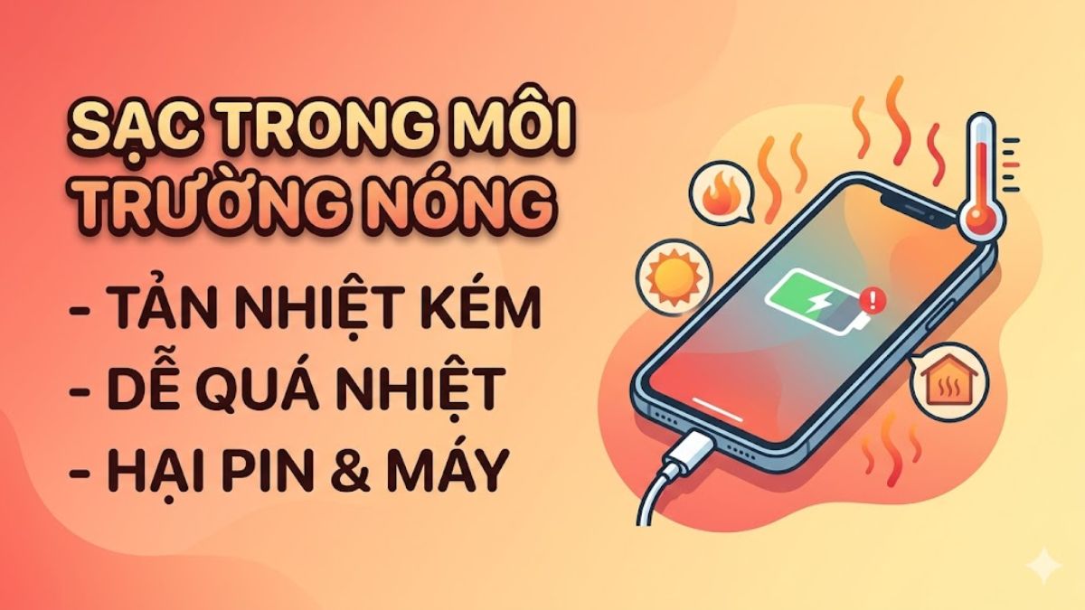 Sạc trong môi trường nóng khiến sạc pin iPhone bị nóng