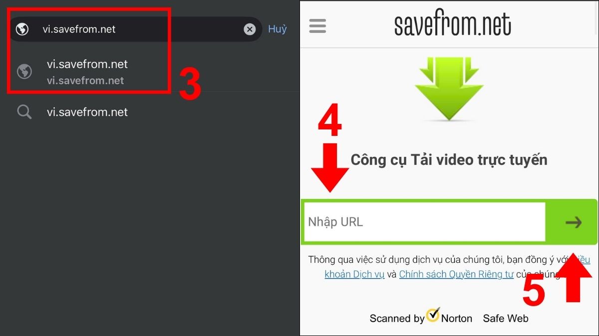 Cách tải video TikTok không logo trên iPhone bằng Savefrom.net - bước 2