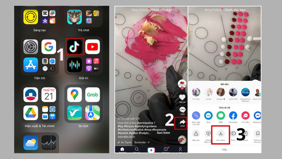 Cách tải video TikTok trực tiếp có logo trên điện thoại