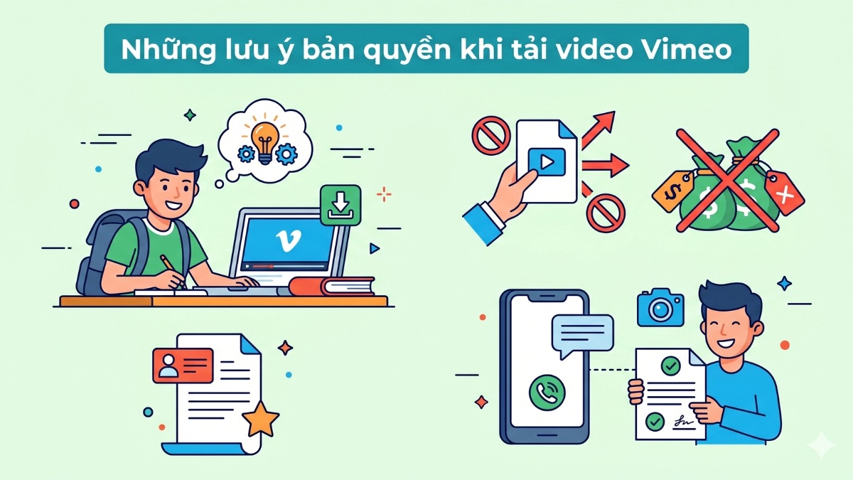 Những lưu ý bản quyền khi tải video Vimeo