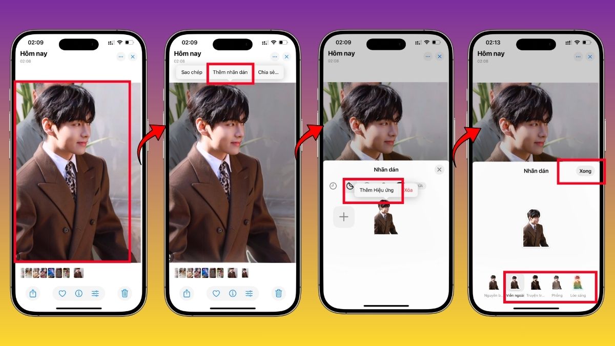 Cách thêm hiệu ứng độc đáo cho sticker từ ảnh iPhone