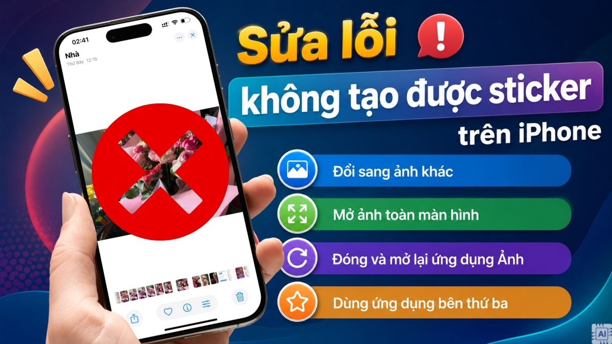 Sửa lỗi không tạo được sticker trên iPhone