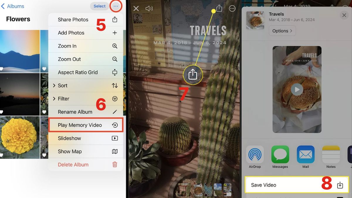Cách tạo video từ ảnh trên iPhone bằng ảnh có sẵn - bước 2