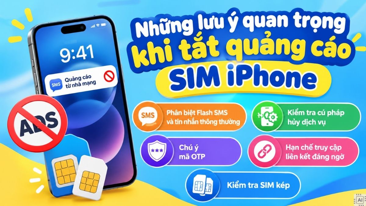 Những lưu ý quan trọng khi tắt quảng cáo SIM iPhone