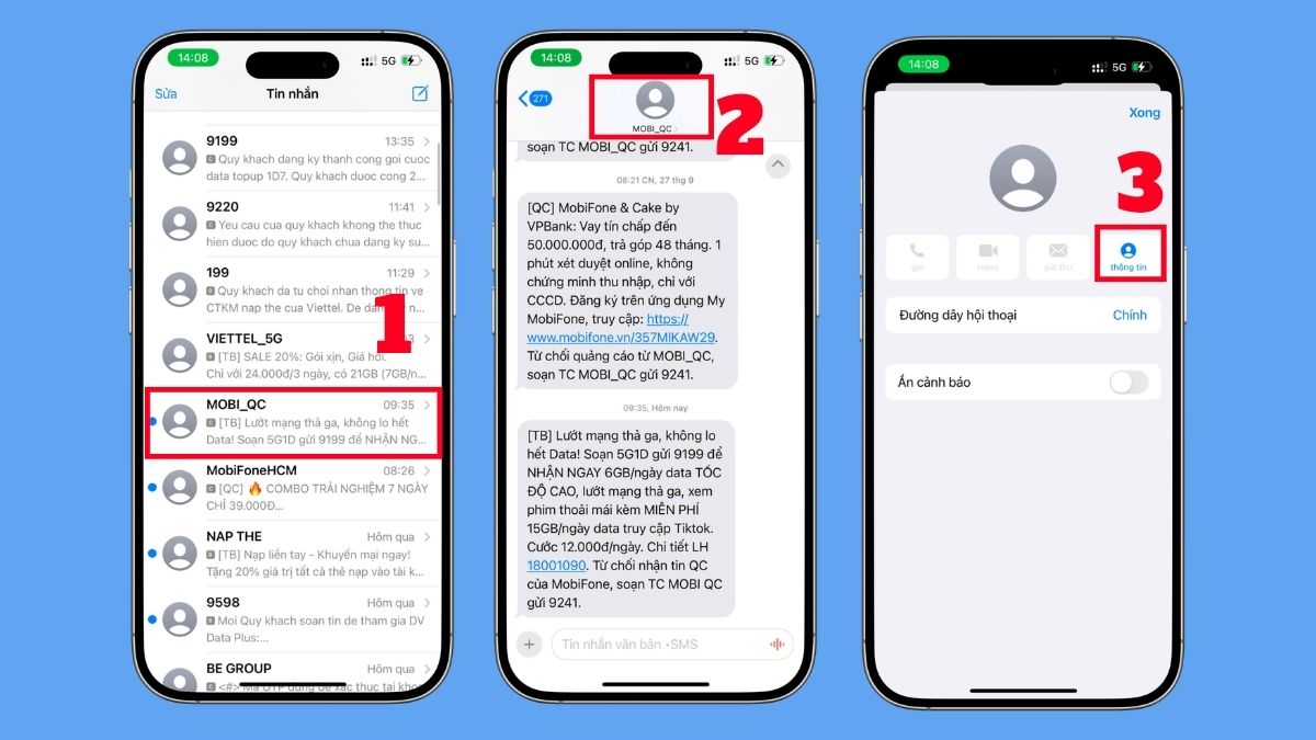 Cách tắt quảng cáo SIM trên iPhone bằng chặn từng số điện thoại - bước 1