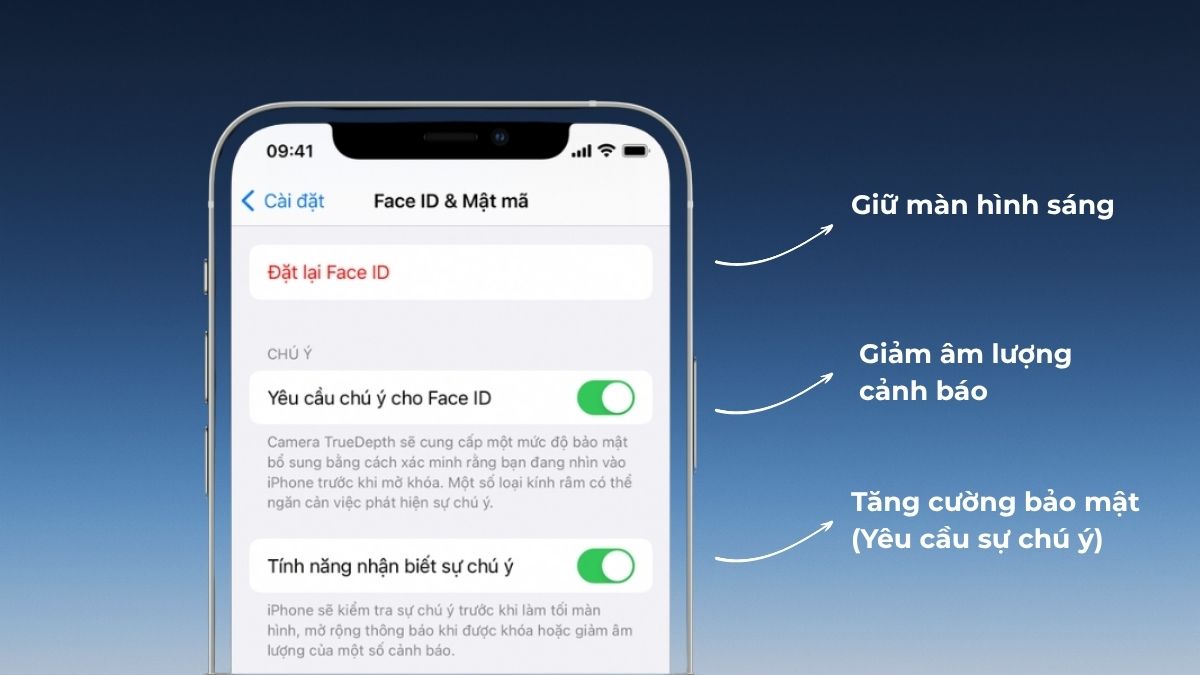 Các chức năng chính của tính năng nhận biết sự chú ý trên iPhone 