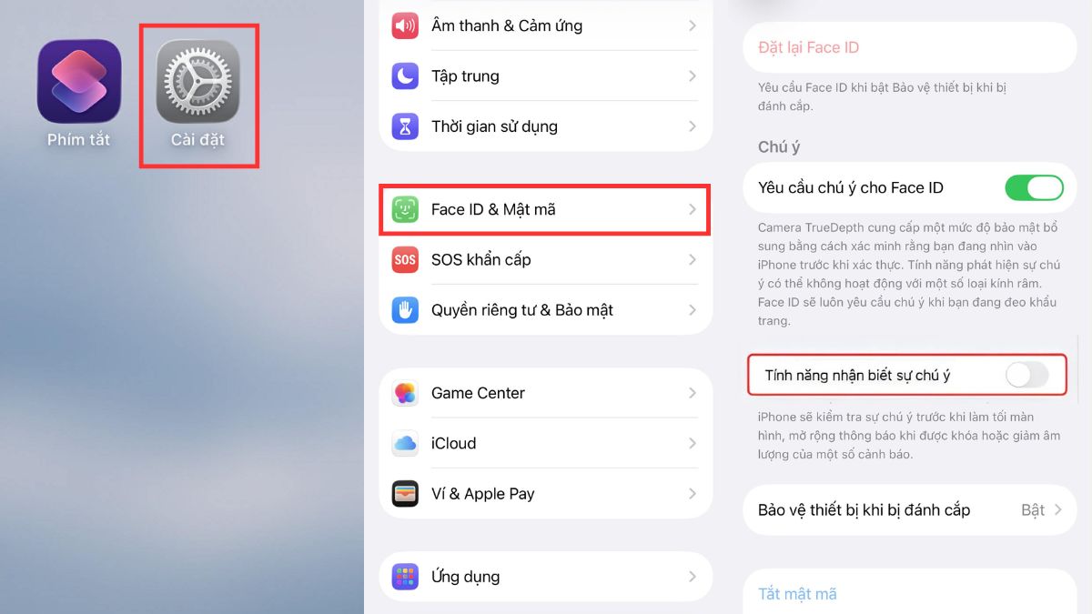 Cách tắt tính năng nhận biết sự chú ý trên iPhone
