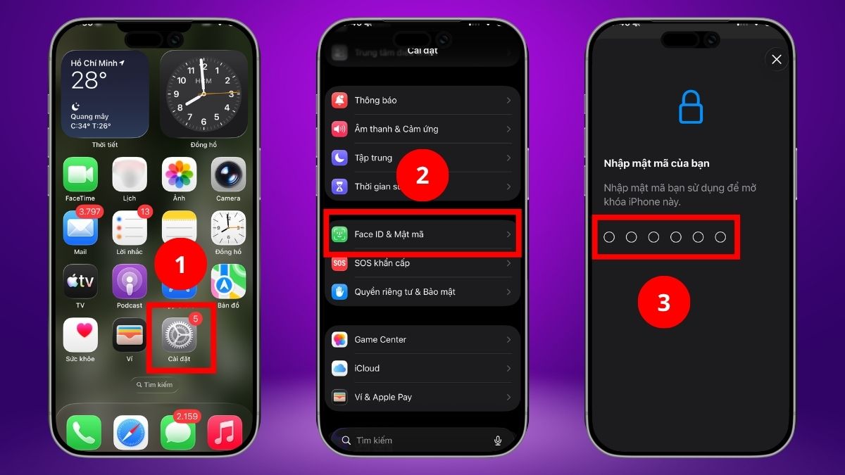 Cách bật tính năng trì hoãn bảo mật iPhone - bước 1