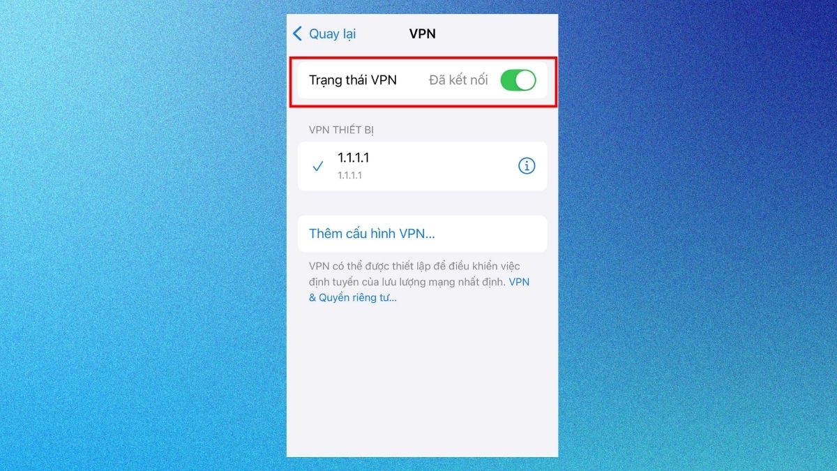Tắt VPN trên iPhone trong Cài đặt - bước 3
