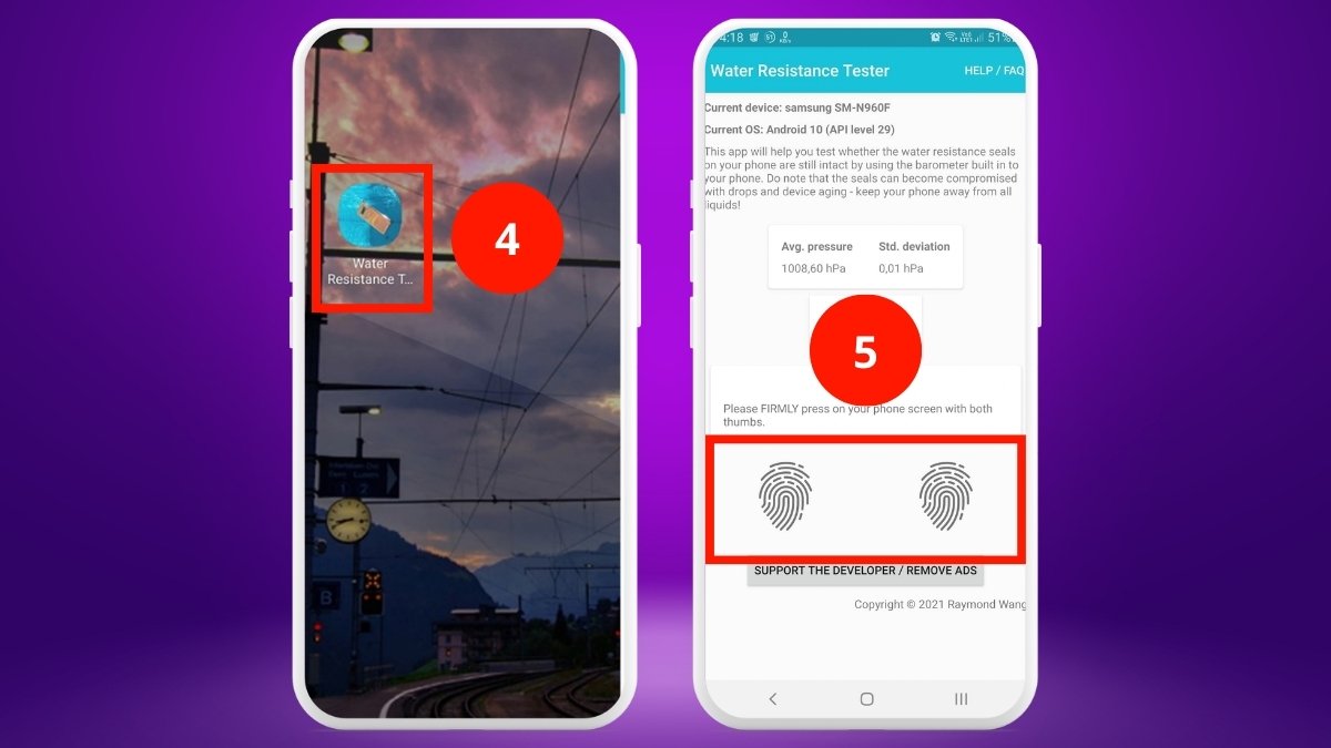Cách test áp suất Oppo bằng Water Resistance Tester - bước 2